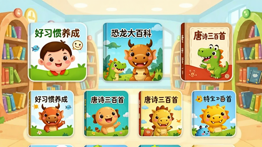 ������ʿ�Ķ�������Դ����棬չʾ�������еĲ�ɫ�汾���棬��������ϰ�����ɡ���������ٿơ�����ʫ�����ס��ȣ�ÿ�����涼�пɰ��Ŀ�ͨ���󣬱�����������ͼ��ݳ����������Ƴ���ͯȤ�������������Ű�����