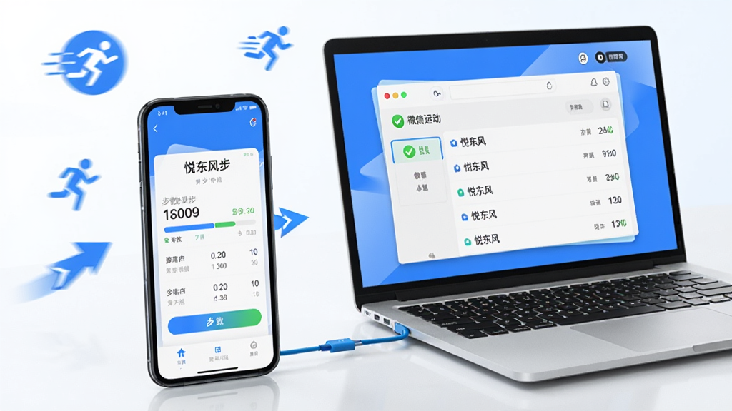 画面呈现一部手机和一台笔记本电脑并排摆放,手机屏幕显示