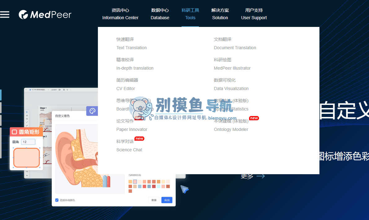 MedPeer科研平台使用指南与功能介绍 界面功能全览