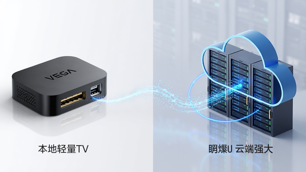 VEGA�Ƶ���TV�����豸�Ѻù���չʾ�����������һ̨�Ͽ���Ӻ��ӣ��Ҳ����ƶ˷�������������ͼ�Σ��м���һ��������ӣ�������������������ӣ��������ҶԱȣ��Ű�ͻ�����������ƶ�ǿ�󣬷���Լ�Ƽ���ϸ�ڰ������ӽӿ�����������������ƹ⡢�����������⣬���ʸ��壬�ɾ��޶���Ԫ��