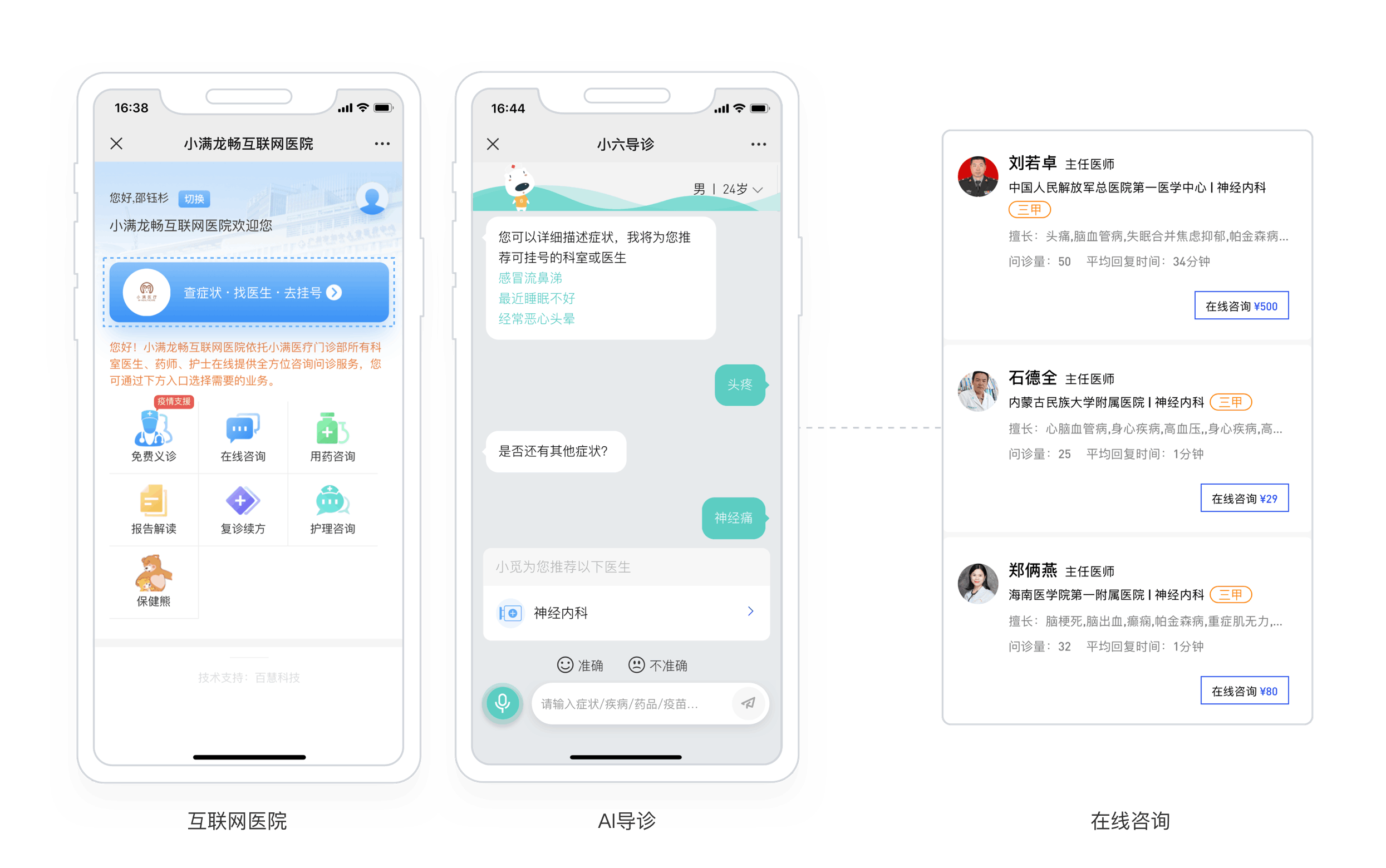 健客医院医生在线问诊对话界面