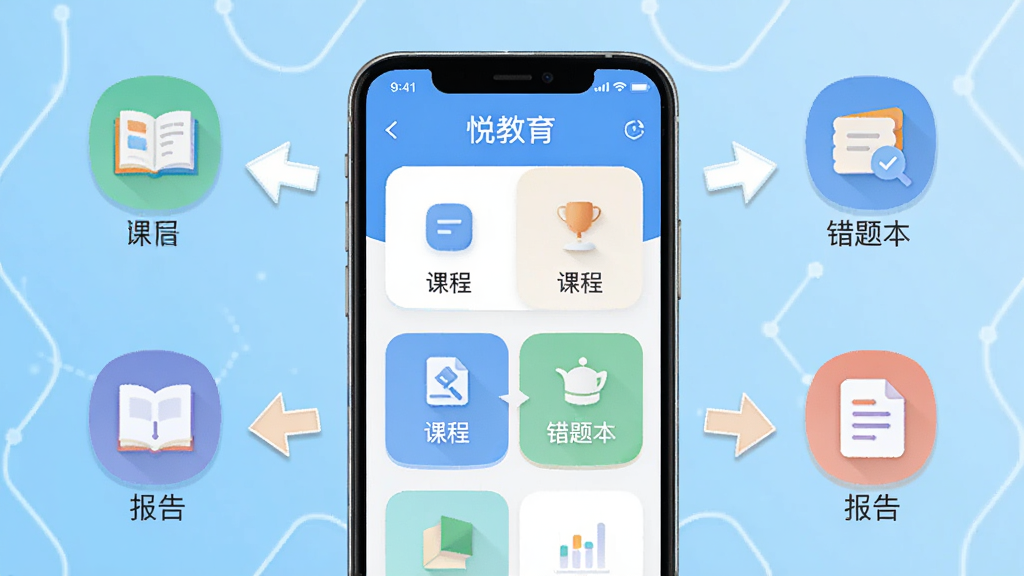 ��������Ϊһ�������ֻ���Ļ����Ļ����ʾ���ý�����Ӧ�õĹ���ģ����棬��Χ�м�ͷָ��γ̡����Ȿ�������ͼ�ꣻ����Ϊ�ֻ����С�ͼ�껷�ƣ����Ϊ�Ƽ��б�ƽ�廭��ϸ�ڰ��������ϵ�Сͼ������ֱ�ǩ�������������ɾ����޶���Ԫ�ء�