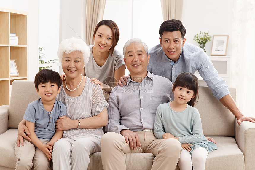 美满的家庭 全家福合影幸福瞬间