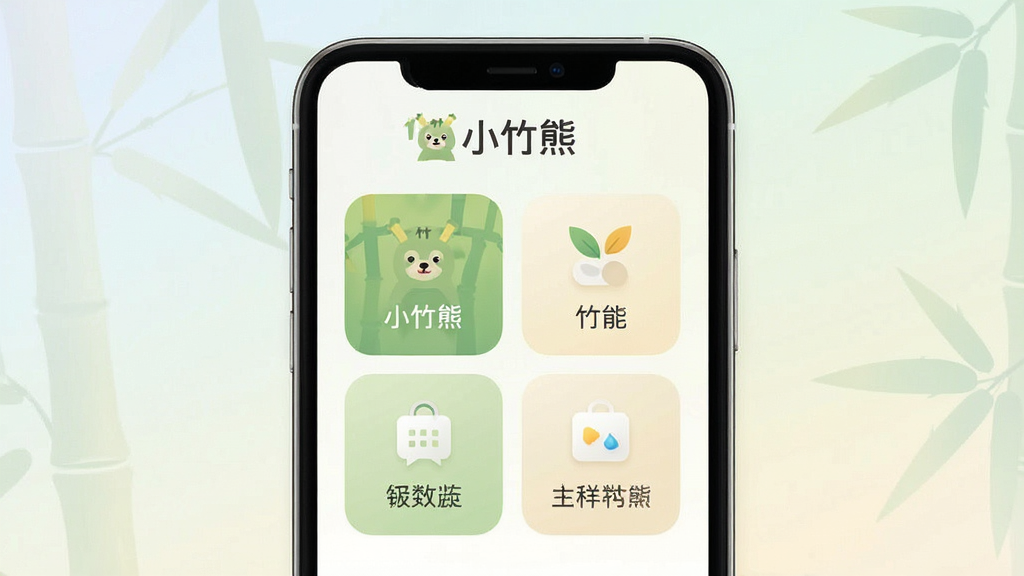 һ��չʾС����Ӧ����������ֻ���ĻЧ��ͼ�����������Ǽ��Ĺ���������񲼾֣�������Ӧ�����ơ�С���ܡ���ʶ������Ϊ��͵�ǳɫ���䣬�����ˬ�ִ���ϸ�����������ʸɾ����޶���Ԫ��