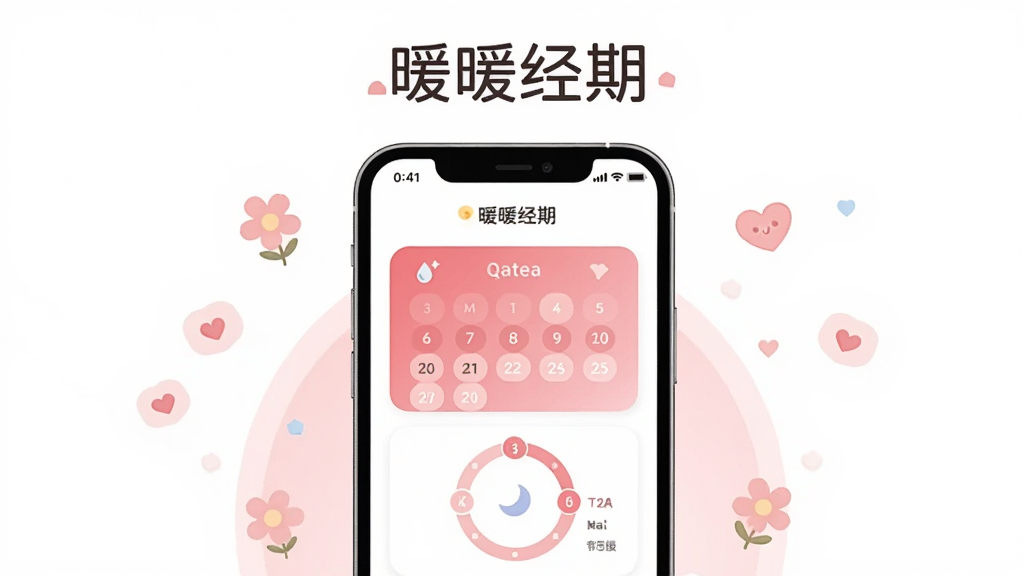 画面中央一部智能手机,屏幕显示