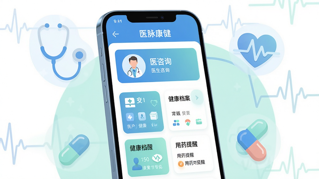 画面主体为一部竖屏智能手机,屏幕中央显示