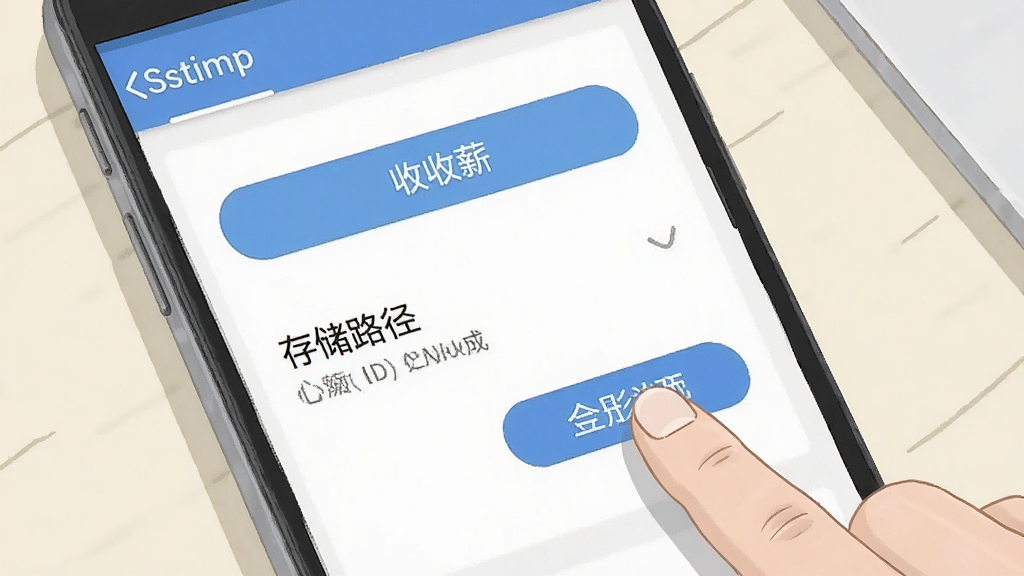 一张操作指引风格插图,画面为一部安卓手机屏幕特写,屏幕上显示