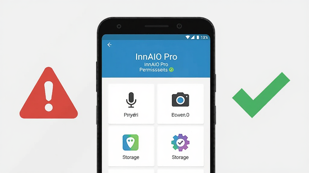 ����Ϊһ����׿�ֻ���Ļ��ʾ InnAIO Pro Ȩ����������ҳ���Ա�����һ����ɫ��ʾͼ������ɫ�Թ�ͼ�ꣻ����Ϊ�ֻ����С�ͼ�����ҷֲ����Ű������ˣ����Ϊ��ƽ����ʾ�廭��ǳ�ұ�����ϸ�ڰ�����˷硢������洢Ȩ��ͼ�ꣻ��������������ɾ����޶���Ԫ��