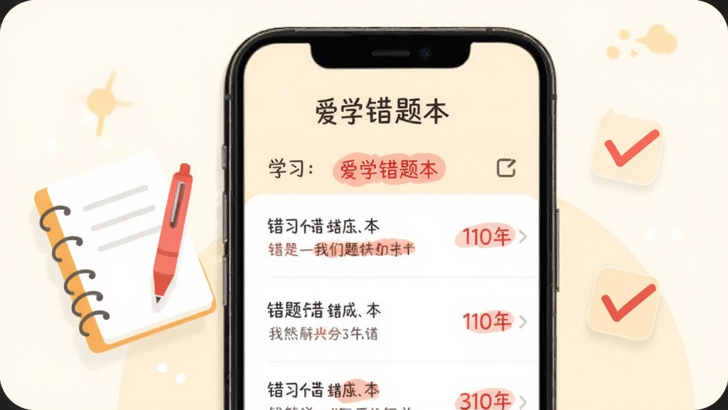 ѧϰӦ�ô��Ȿ���棬�ֻ���Ļ����ʾ�����б��ͺ�ɫ��ǵĴ����������Ա�Ư���űʼǱ�����ʺ͹�ѡͼ�꣬����Ϊ��͵��װ�ɫ���廭����࣬�������·ֲ㣬���֡���ѧ���Ȿ����ʾ��ҳ�涥�������ʸ��壬����ɾ�
