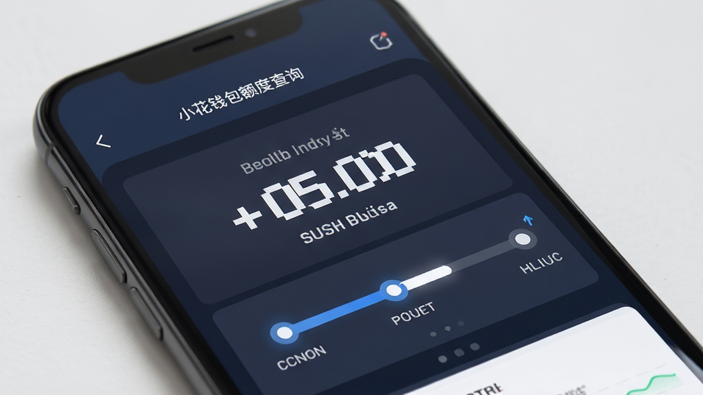 小花钱包额度查询与进度追踪界面,手机屏幕展示数字额度与时间轴进度条,布局居中,排版层次分明,风格为简约商务风,细节上数字突出、节点清晰,画质高清,干净无多余元素