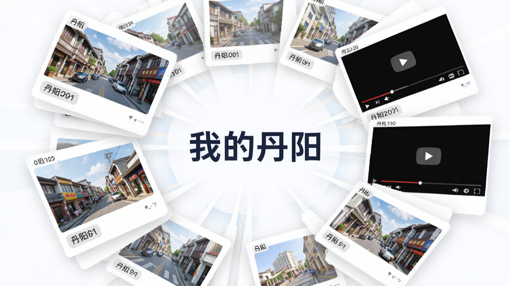 画面主体为一组悬浮的新闻卡片与视频播放窗口,围绕