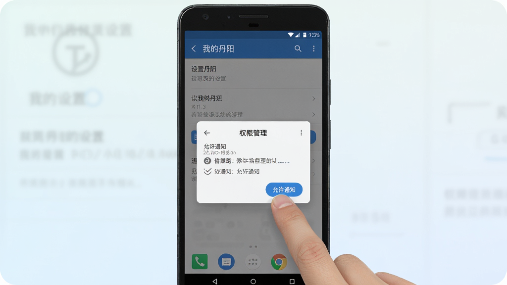 画面主体为一部安卓手机屏幕显示