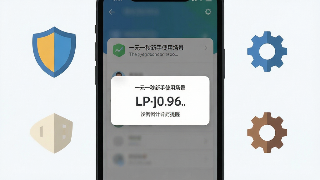 一元一秒新手使用场景示意,手机屏幕显示通知权限设置与倒计时提醒弹窗,画面中有盾牌和齿轮图标点缀,风格扁平化,布局清晰,细节干净,画质清晰,无多余元素