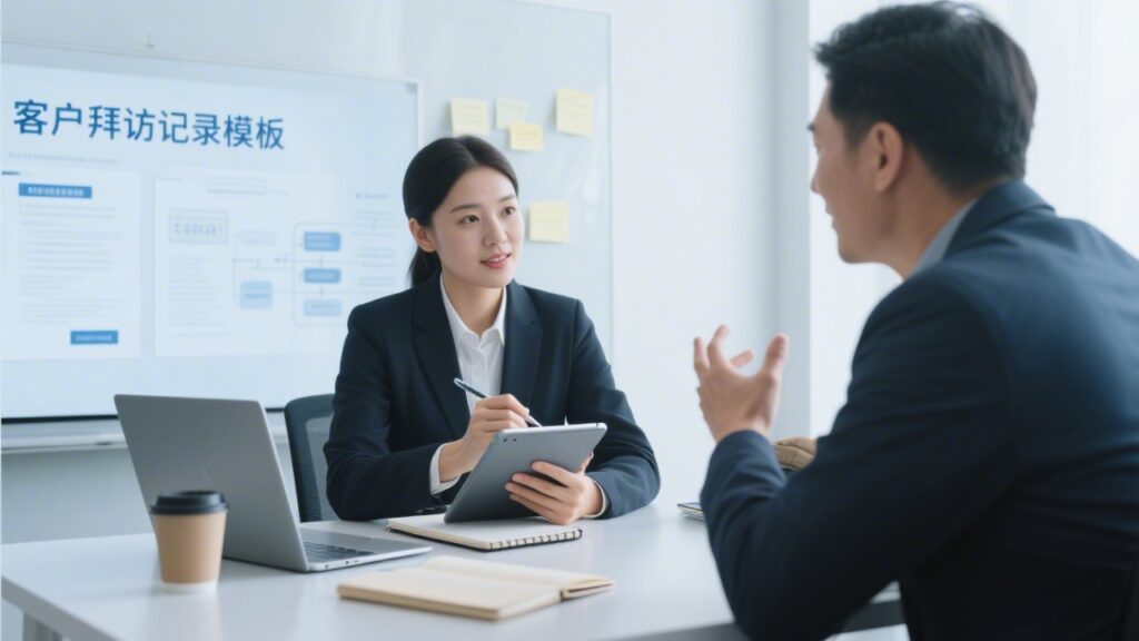 Linker拜访收尾跟进记录整理配图,体现拜访后复盘与后续联系