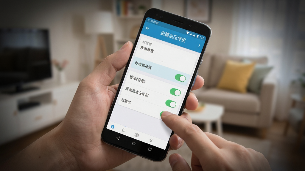 主体为一双手持握安卓手机,屏幕显示