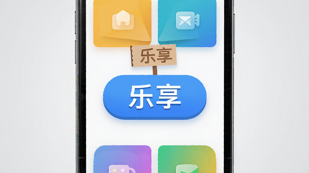 一部手机屏幕中多个彩色功能模块整齐排列并向中心汇聚,形成一个大而清晰的入口按钮,背景为浅灰渐变,扁平化设计风格,线条简洁,画质干净清晰,画面中央带有