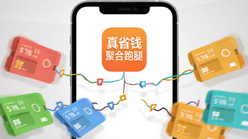 一部手机屏幕中多个彩色订单卡片从四周汇聚进入