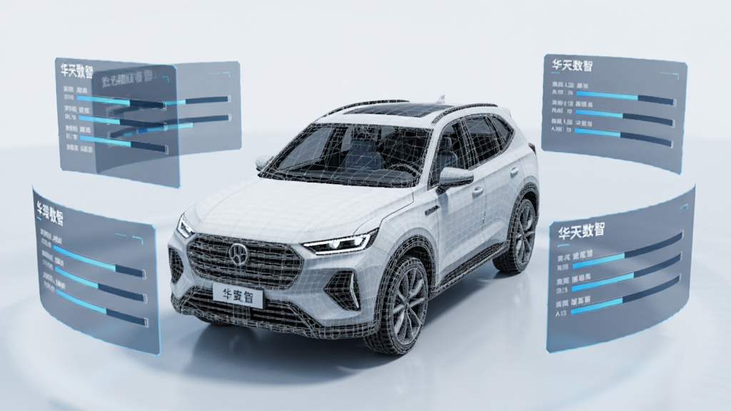 ��������Ϊһ����ɫSUV��������ά�߿�ͼ����Χ���ƶ����͸��������壬����ϱ�ע���������ǡ��������Ŀ���������ҶԳƣ����Ϊ�Ƽ�����ɫ��ϸ�ھ��£����ʸ��壬�����ɾ�