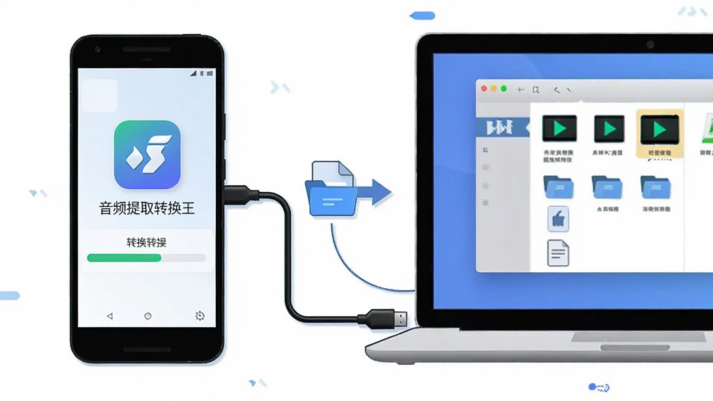 一部安卓手机与一台笔记本电脑并排摆放的示意图,手机屏幕显示