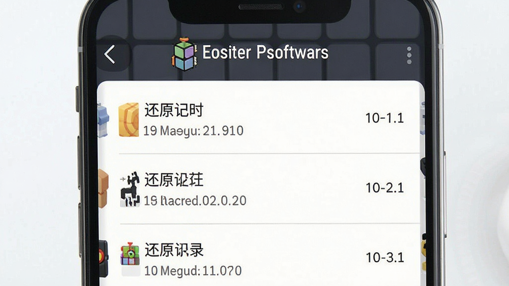 一张AI生成的应用功能展示图,画面主体为手机屏幕上的成绩列表界面,显示多条带时间戳的还原记录,顶部有魔方还原计时的软件名称文字,布局为上下结构,风格清爽简约,细节包括列表分隔线和数字排版,画质清晰,画面干净,无多余元素