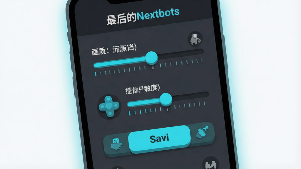 һ��չʾ�ֻ�����Ϸ���ý���Ĳ廭������Ϊ�����ֻ���Ļ��д����Ļ���ǡ�����Nextbots�������ò˵����������ʵ�λ��ҡ�������Ȼ��������水ť��ѡ����������ƽ����ɫ����ҵ׺���������Ϊ�����ֻ���Χ����͹��Σ������ɾ�ǳɫ��ϸ�ڰ�����ť��Բ�ǡ������Ŀ̶��ߺ�ͼ����Ӱ�������������޶���Ԫ��