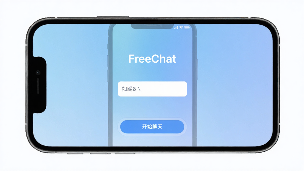 һ���ֻ���Ļ��ʾFreeChat���ٽ�����棬�������м����ǳ������͡���ʼ���족��ť������Ϊ��ͽ�����ɫ��Ӧ�����ơ�FreeChat��λ�ڶ������У���������ˬ�ִ�����ͼ���жԳƣ�����ϸ��ɾ�