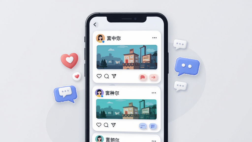 һ��չʾ��̬�㳡��Ϣ���Ĳ廭����������Ϊ�ֻ���Ļ�ڹ�����ͼ�Ŀ�Ƭ��ÿ�ſ�Ƭ�����û�ͷ���ǳơ���ͼ�뻥����ť���ֻ����а������������ݵ�׺������Ϊǳ��ɫ������Լ�ִ���ϸ�ڷḻ�����������ɾ����޶���Ԫ��