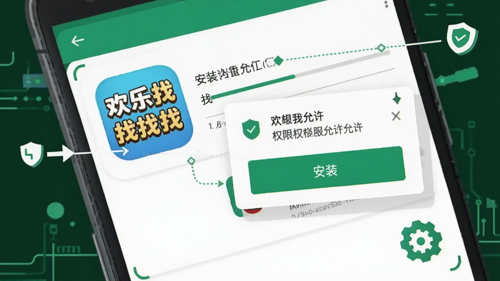 һ����׿�ֻ���Ļ��ʾӦ�ð�װ���棬�������С����������ҡ���װ��ͼ���밲װ��ť���Ա���Ȩ����������������Ϊ�ֻ���д�Ӽ�ಽ���ע�����Ϊ�Ƽ��б�ƽ�廭��ϸ�ڰ��������������ư�ȫͼ�ꡢ��������ͼ�꣬�����������ɾ����޶���Ԫ��