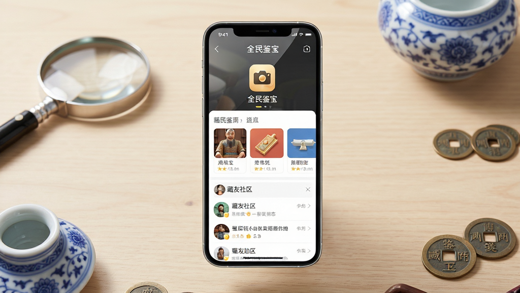 画面主体为一部竖屏智能手机,屏幕中央显示
