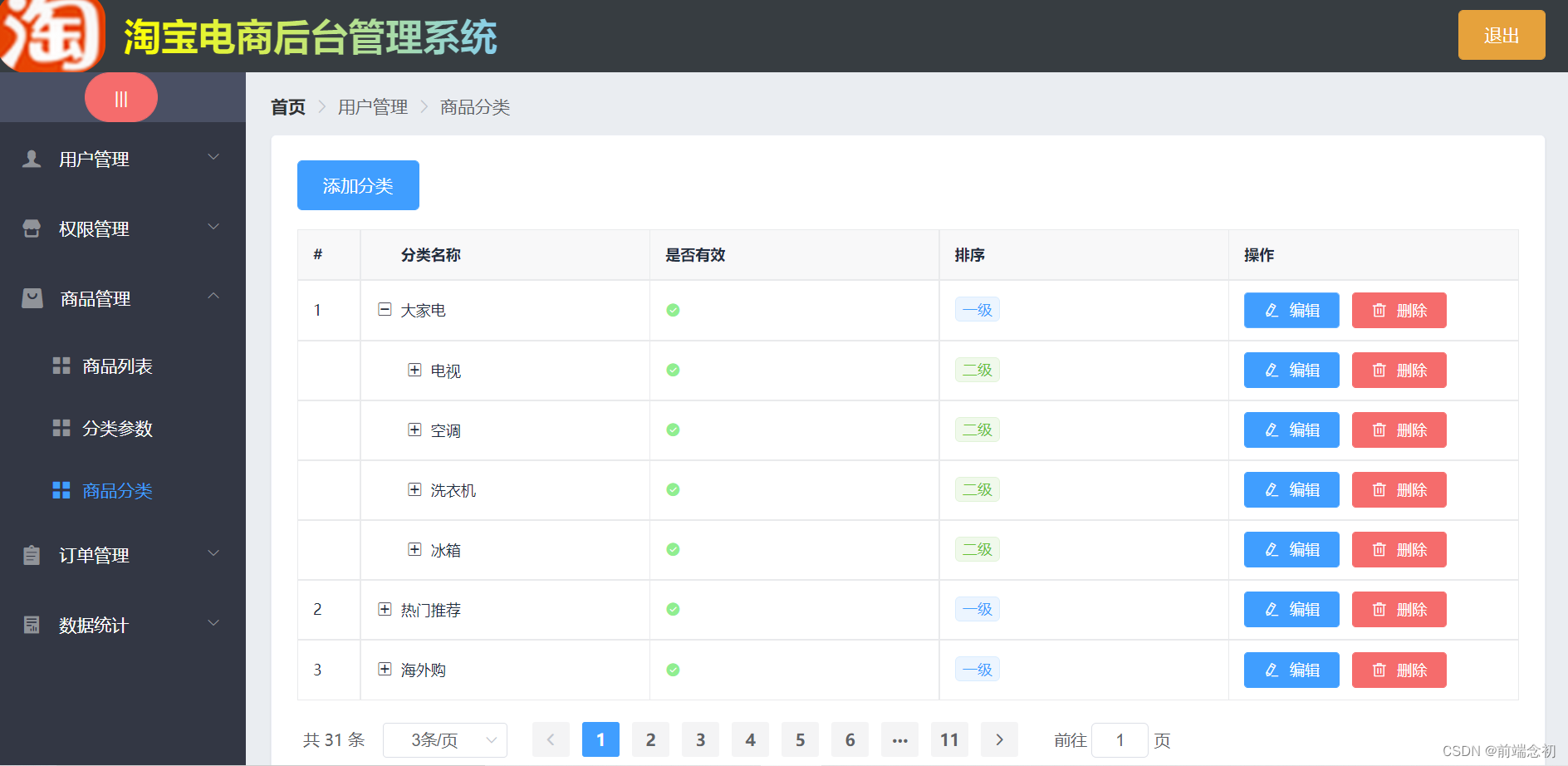 智店通 会员建档与商品分类后台设置界面