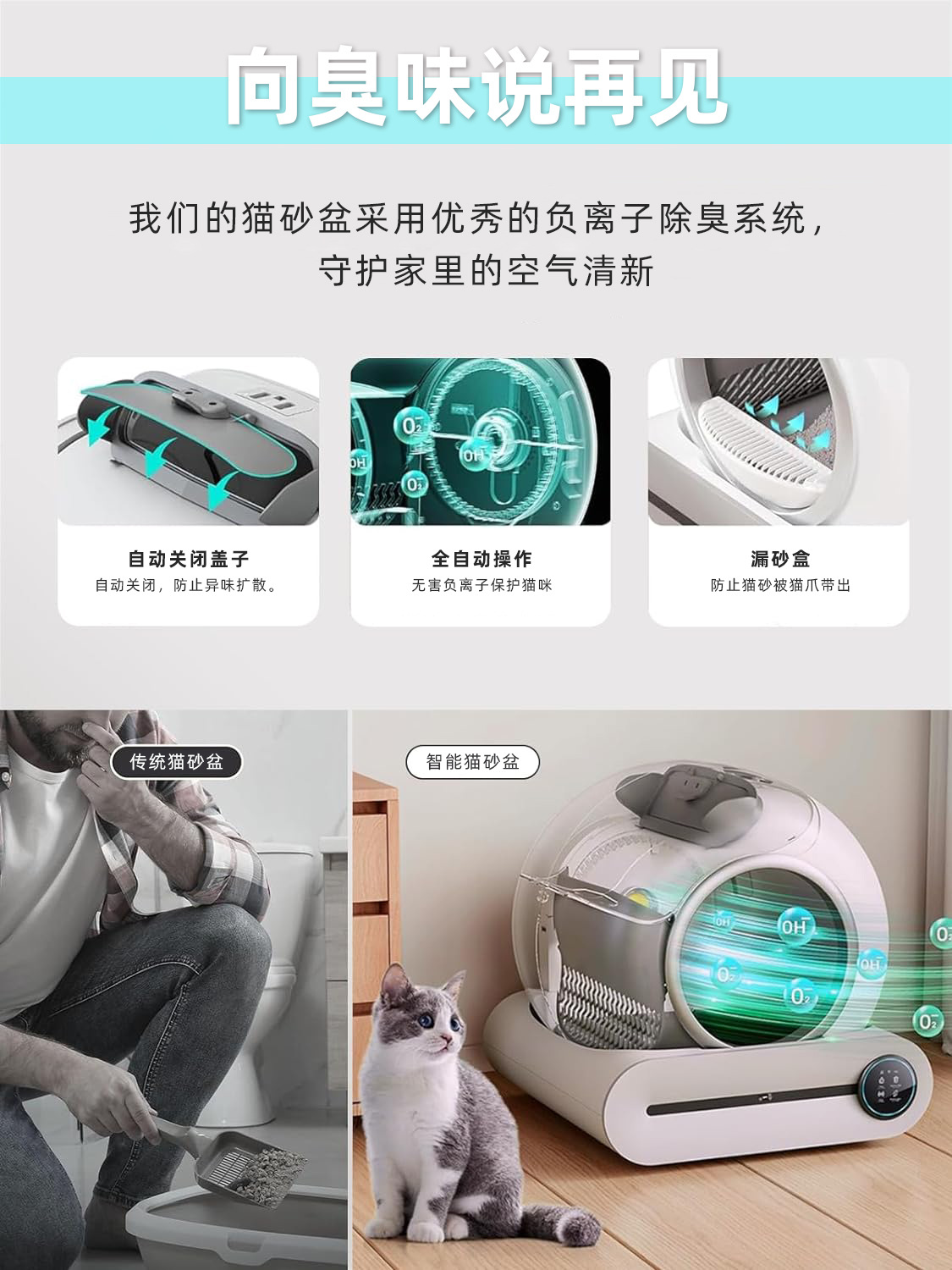 HHOLOVE智能猫砂盆清理维护细节图