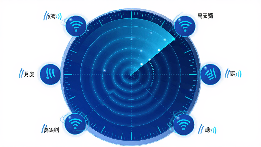 ����Ϊ����WiFi������ѵ��״�ɨ�趯�����棬����Ϊ�����״ﲨ��������ɢ���ֲܷ�WiFi�ȵ�ͼ�꣬�Ű�ΪԲ�η���״��ͼ�����Ϊ���пƼ������䣬ϸ�ڰ����״�̶��ߡ��ȵ����Ʊ�ǩ���ź�ǿ�ȱ�ʶ�����������ɾ��޶���Ԫ��