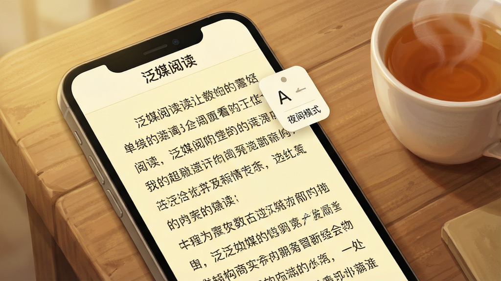 一张泛媒阅读阅读界面的特写图,画面主体为手机屏幕上的文章正文页,文字排版疏朗,顶部有