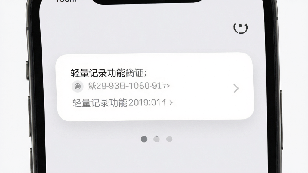 仅拥 轻量记录功能展示 手机界面 单条记录卡片 简洁排版 浅灰背景 柔和圆角 高清画质 干净无多余元素