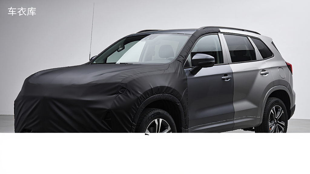 ����������һ�����ɫSUV������һ��Ϊ�ƹ�ڳ��£���һ��Ϊ������������£��γ����ҶԱ�Ч��������Ϊ������ǰ���ӽǣ�ռ�ݻ�����Ҫλ�ã��Ű��·����ף����Ϊ����չʾ��Ӱ�磬ϸ����ͻ�����ֲ��ʵķ���������Ե�����ʸУ���������������Ϊǳ��ɫ���䣬�޶���Ԫ�أ��������ɼ������֡����¿⡱