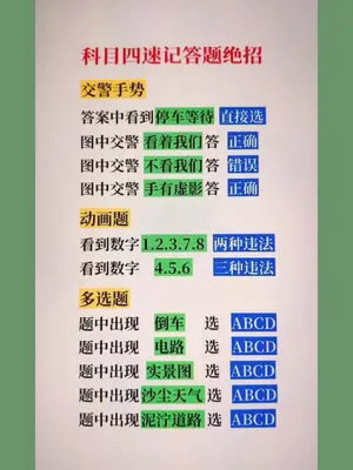 驾考全面通 科目一科目四速记技巧全掌握 驾考刷题经验分享配图