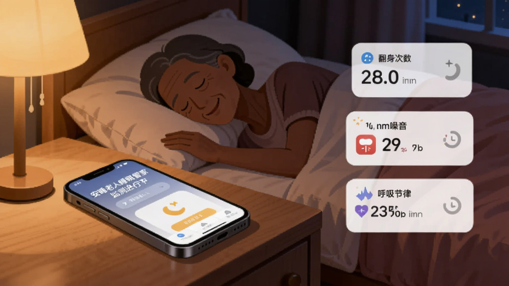一部手机平放在床头柜上,屏幕亮起显示