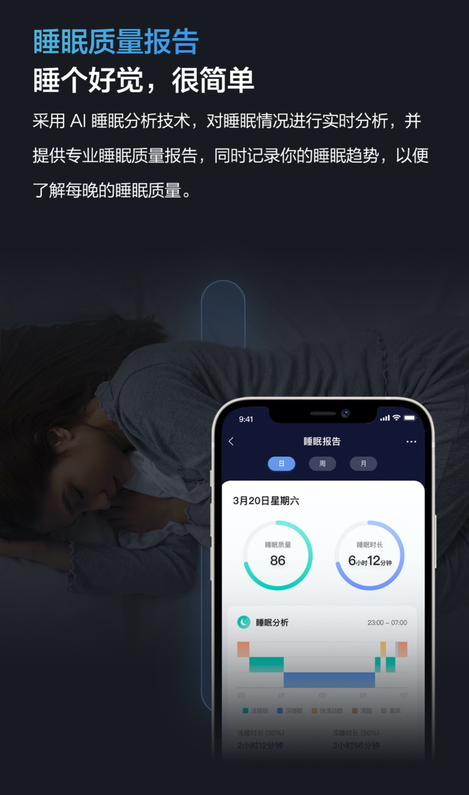 安睡老人睡眠管家 安卓版 睡眠监测界面