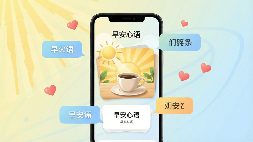 �ֻ�Ӧ���̵�չʾҳ��񣬻���������һ�������ֻ����ֻ���Ļ����ʾ���簲���Ӧ�ý��棬�����������µ��糿���⡢���ȱ������ֿ�ƬԪ�أ��ֻ���Χ������Ʈ�����簲�ʺ����ݺͰ���ͼ�꣬���岼�ּ��������ǳ��ɫ�뵭��ɫ���䱳������ƽ��UI��Ʒ��ϸ�����������ʸɾ����޶���Ԫ��