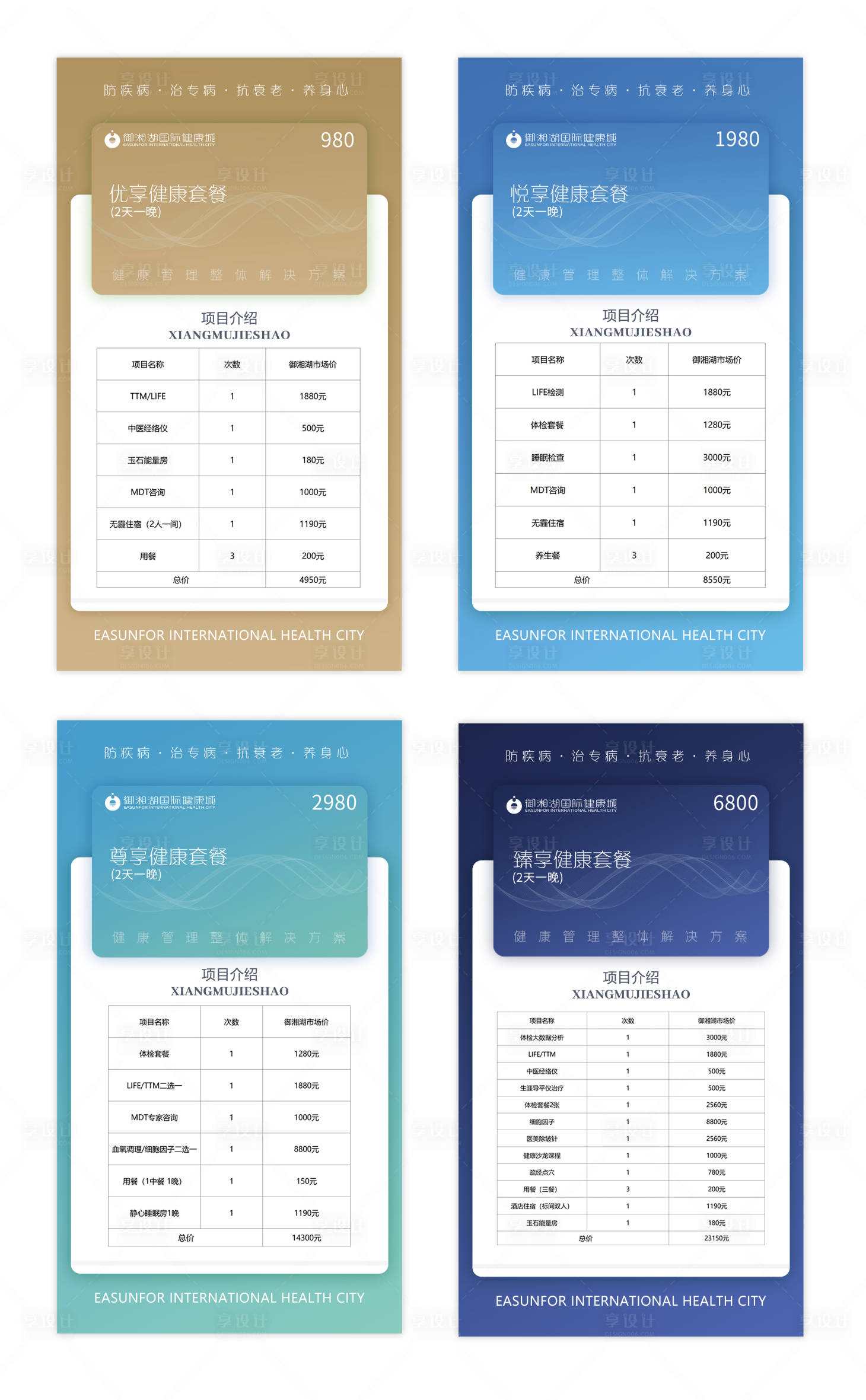普立健康 收费套餐与会员服务价格页面