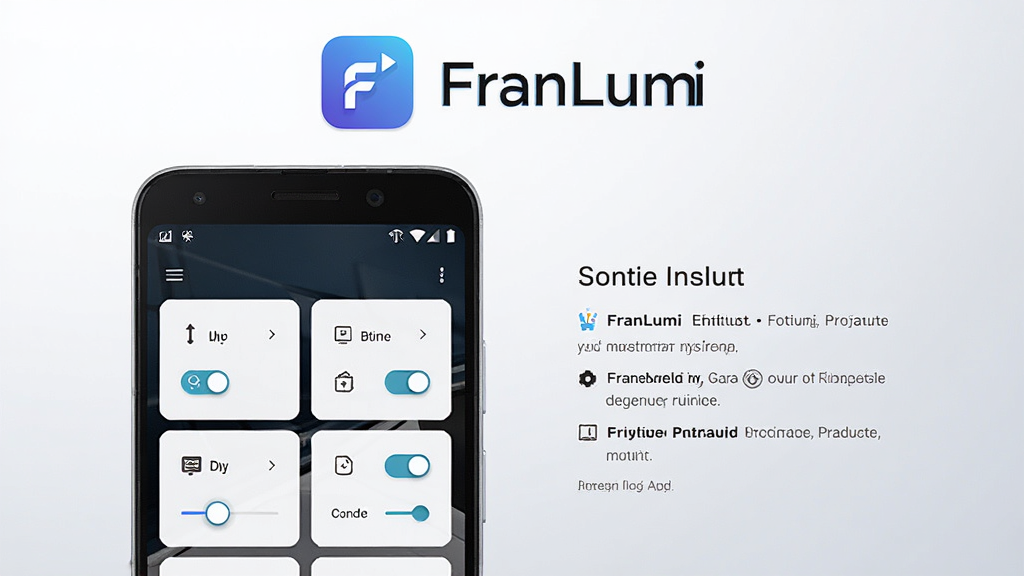 �����Ϸ����� FranLumi Ӧ��ͼ�������ƣ��·����ֻ�����չʾ��๦�ܿ�Ƭ���֣�����Ϊ��׿�ֻ�������ͼ���аڷţ�����ǳ�ҽ��䣬�����Ű���ͼ���ģ������ˬ�Ƽ��У�ϸ�ڰ���״̬���źŵ���ͼ���빦�ܿ��ؿؼ������ʸ���ɾ��޶���Ԫ��