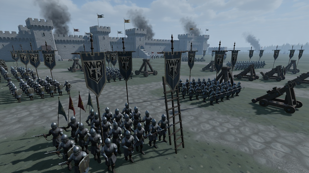 �������WAR LORDS���˼��᳡����������Ҳ�����ƽԭ�ϻ�ϣ�������ӡ�����˻ռǣ�Զ�������ڱ������Ҫ����ǽ�������Ʈ�����̣��������б�����ӽǣ����дʵ��ɫ��ƫ��ң�ϸ�ڰ���ʿ�����С������ݺ�Ͷʯ�������ʸɾ�����