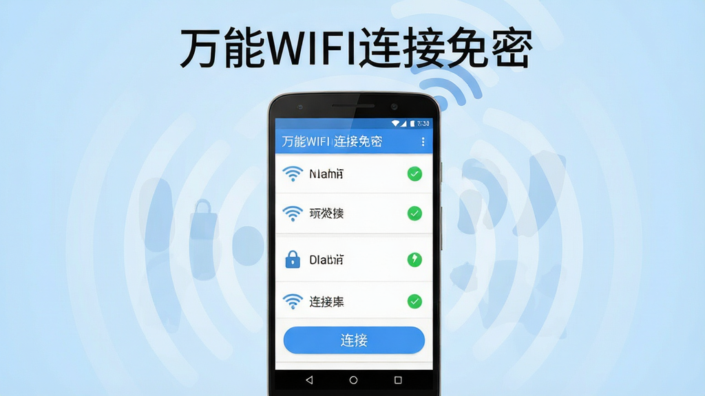 �����������һ����׿�����ֻ����ֻ���Ļ����ʾ������WIFI�������ܡ�Ӧ�������棬�����������������WiFi�ȵ��б�����Ŀ�����Ӱ�ť���ֻ���Χ�����Ű�͸���������źŲ���ͼ�Σ�����Ϊǳ��ɫ���䣬���岼�ּ����У��Ű����ֻ�Ϊ���塢���ֱ���λ�ڻ����Ϸ������Ϊ�ִ���ƽ���Ƽ��磬ϸ�ڰ����ź�ͼ�ꡢ���α�־����ɫ����״̬�㣬���������ɾ����޶���Ԫ��