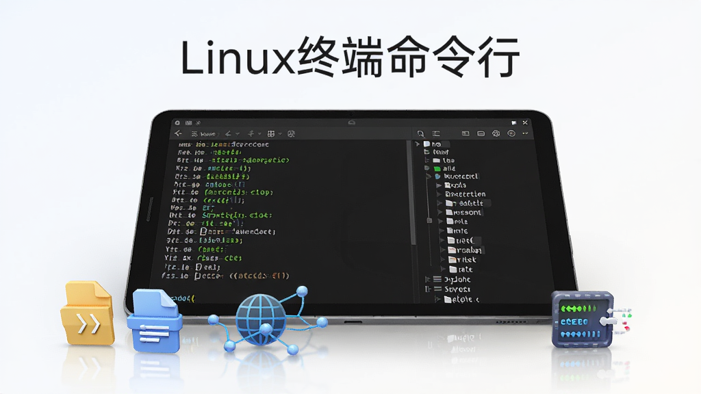 ��������Ϊһ���������õİ�׿ƽ�壬��Ļ��չʾLinux�ն������н��棬�������Ϊ�������������Ҳ�Ϊ�ļ�Ŀ¼��״ͼ��ƽ��ǰ��ɢ���Ŵ����ļ������硢���̵�����Сͼ�꣬����Ϊƽ�����ƫ�£��Ϸ��Լ��������д