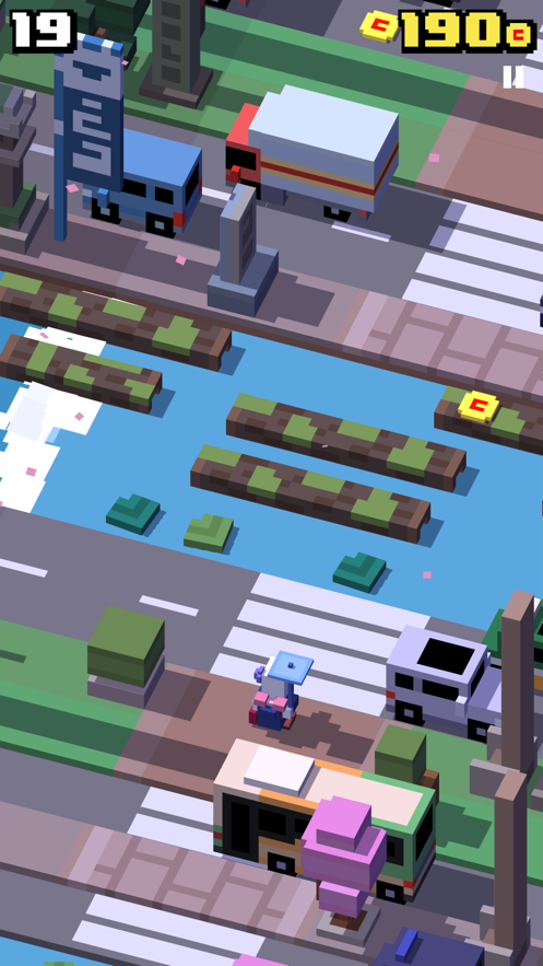 天天过马路(Crossy Road) 小河木头 荷叶 过河技巧 游戏截图
