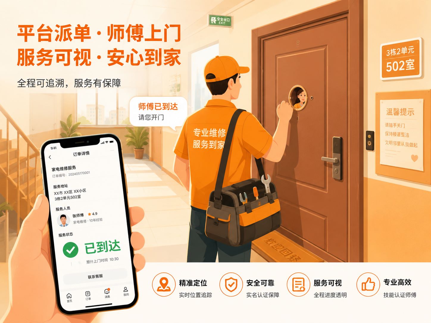 钰翘到家上门服务预约流程全流程展示图