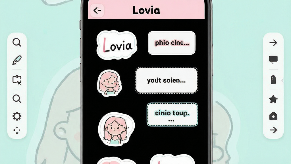 ����Ϊ�ֻ���ĻչʾLovia����ֽ�����ֱ༭���棬�������ж����ֽԪ�غ����ֿ����ק������Ϊȫ������չʾ�������й�����ͼ�ꣻ�Ű��Ϸ��С�Lovia����ʶ�����Ϊ�������¡��������ࣻϸ������ֽ��ʽ��Լ�����ֿ���ѡ��״̬���߿򡢹�����ͼ�����������ʸ��塢�ɾ����޶���Ԫ��