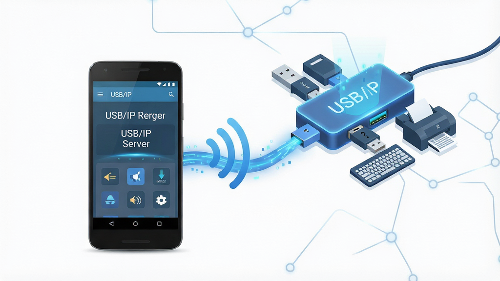 һ��չʾUSB/IP �������������ĸ���ĿƼ��в廭������������һ����׿�ֻ���Ļ��ʾUSB/IP ������Ӧ�ý��棬�ֻ�ͨ�������ź����ӵ�һ�������USB���������������ϲ���U�̡����̡���ӡ�����豸�������Ǽ��ľ�������������������Ϊ�ֻ�����ƫ�󡢼����������Ϸ�������������Ȼ���ӣ��Ű���ˬ���׳��㣬���Ϊ��ƽ���Ƽ��廭��ϸ�ڰ�����ɫ��������Ч���豸Сͼ�������ɱ桢����Ԫ�ش�