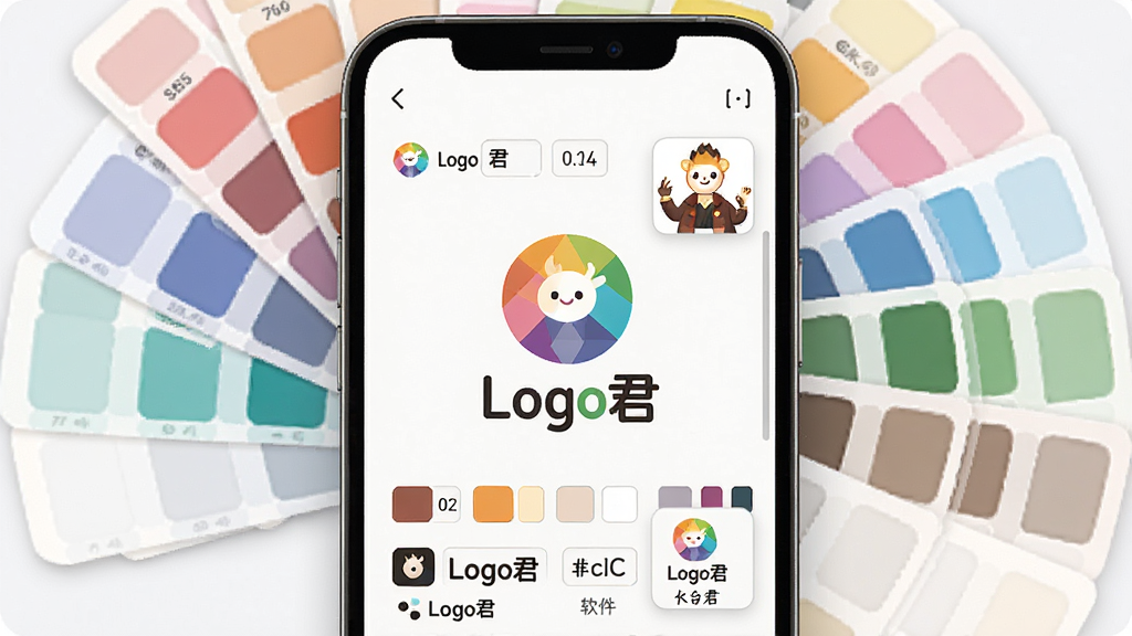 ��������Ϊ��Logo����������ɫ�����д����Ļ��չʾһ����Բ��ͼ����������ɵı�־����Χ���ƶ�����ͬ��ɫ��ɫ����������ʽѡ�����Ϊ�ֻ�������У�ɫ��������չ�����Ű�ͻ��ɫ�ʶԱȣ����Ϊ���Բ����ƣ�ϸ�ڰ���ɫֵ��ǩ������������ʵʱԤ��С�������ʸ��壬����ɾ����޶���Ԫ��