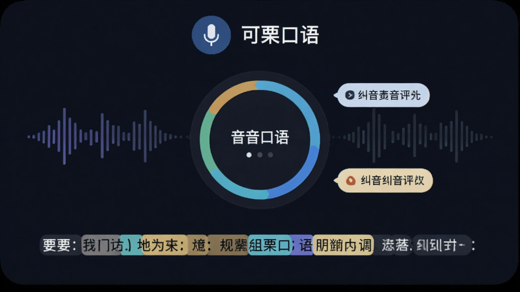 语音评分功能界面展示,画面中央为